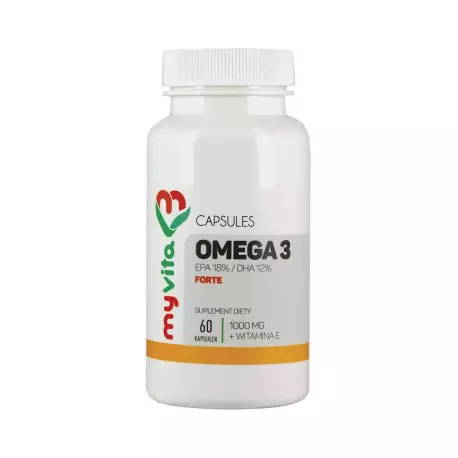 Omega 3 Forte 1000mg EPA 18% / DHA 12% + Witamina E (60 kaps) Myvita