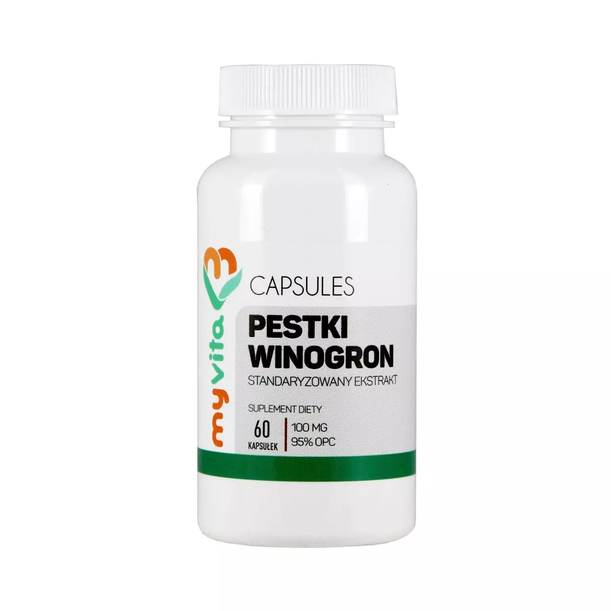 OPC 100 mg Ekstrakt z Pestek Winogron (60 kaps) Myvita OPC 100 mg Ekstrakt z Pestek Winogron (60 kaps) Myvita
