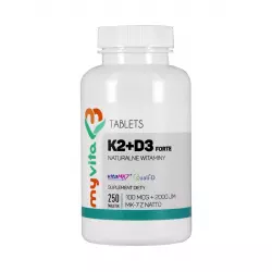 Witamina K2 MK-7 z Natto + D3 z Lanoliny (250 tab) Forte MyVita