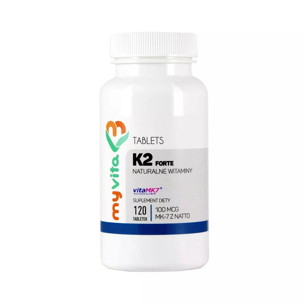 Witamina K2 MK-7 z Natto 100 mcg FORTE (120 tab) Myvita Witamina K2 MK-7 z Natto 100 mcg FORTE (120 tab) Myvita