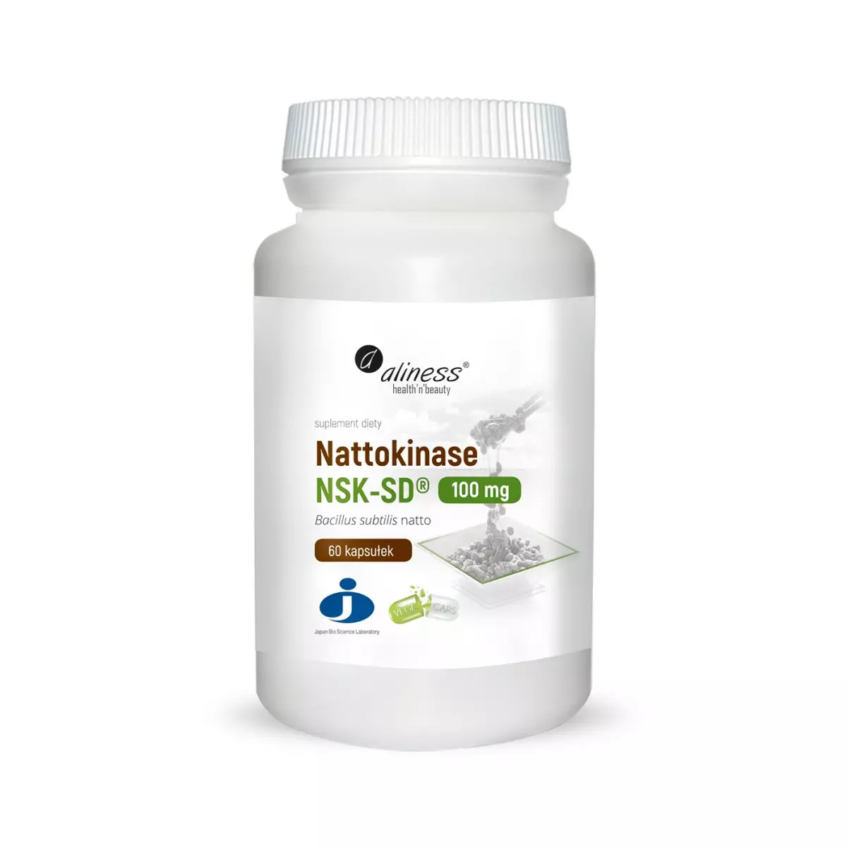 Nattokinase NSK-SD® 100mg (60kaps) Nattokinaza Aliness Nattokinase NSK-SD® 100mg (60kaps) Nattokinaza Aliness