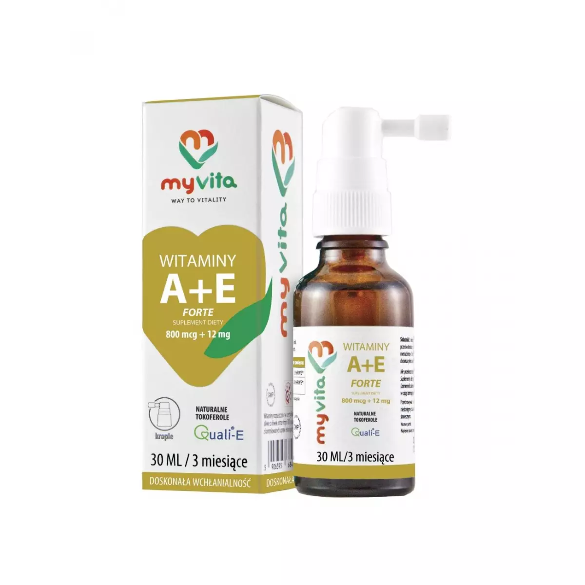 Witamina A + E Forte 30 ml w płynie krople MyVita Witamina A + E Forte 30 ml w płynie krople MyVita