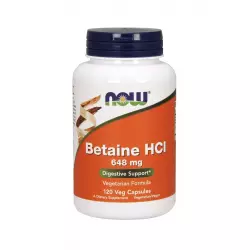 Betaina HCL 648 mg (120 kaps) Now Foods