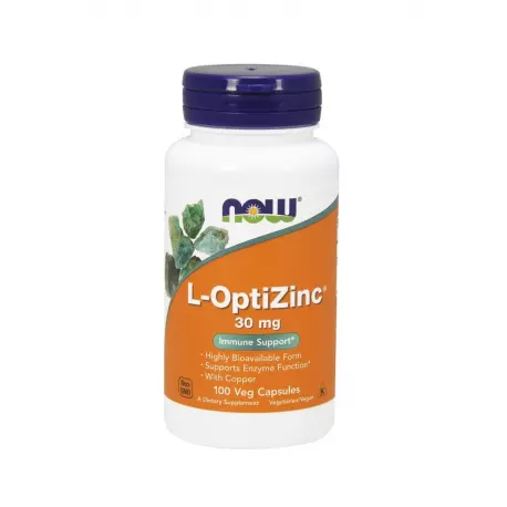 L-OptiZinc® 30 mg (100 kaps) Cynk Chelatowany Miedź Now Foods