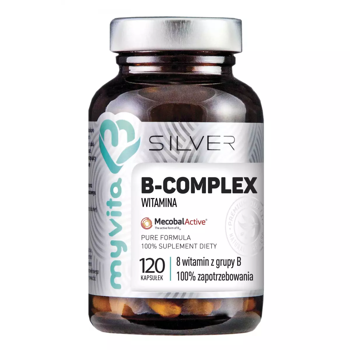 Witamina B-COMPLEX 8 witamin z grupy B (120 kaps) Silver Myvita Witamina B-COMPLEX 8 witamin z grupy B (120 kaps) Silver Myvita