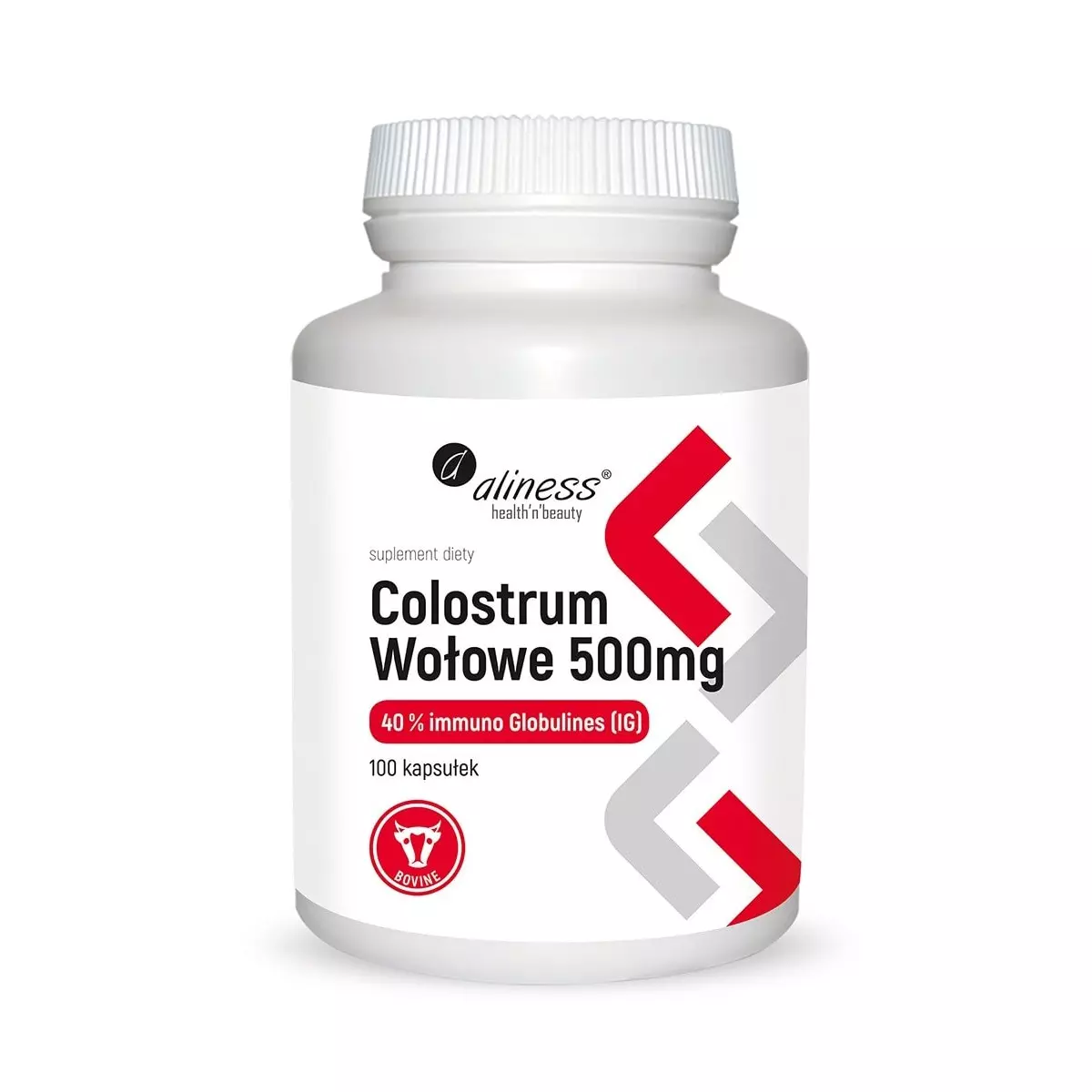 Colostrum Wołowe Bovine 40% Immunoglobulin 500 mg (100 kaps) Aliness Colostrum Wołowe Bovine 40% Immunoglobulin 500 mg (100 kaps) Aliness
