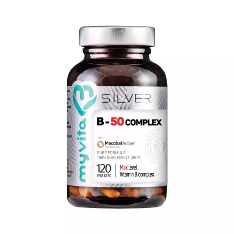 Witamina B-COMPLEX B-50 MAX (120 kaps) Silver MyVita