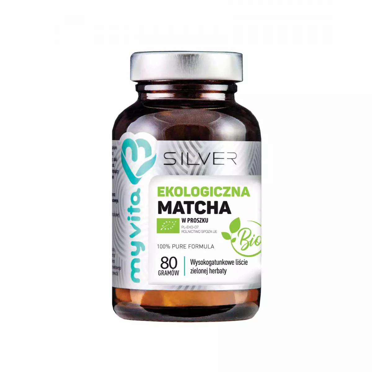 Herbata Matcha Ekologiczna 100% Liście 80 g BIO Silver MyVita Herbata Matcha Ekologiczna 100% Liście 80 g BIO Silver MyVita