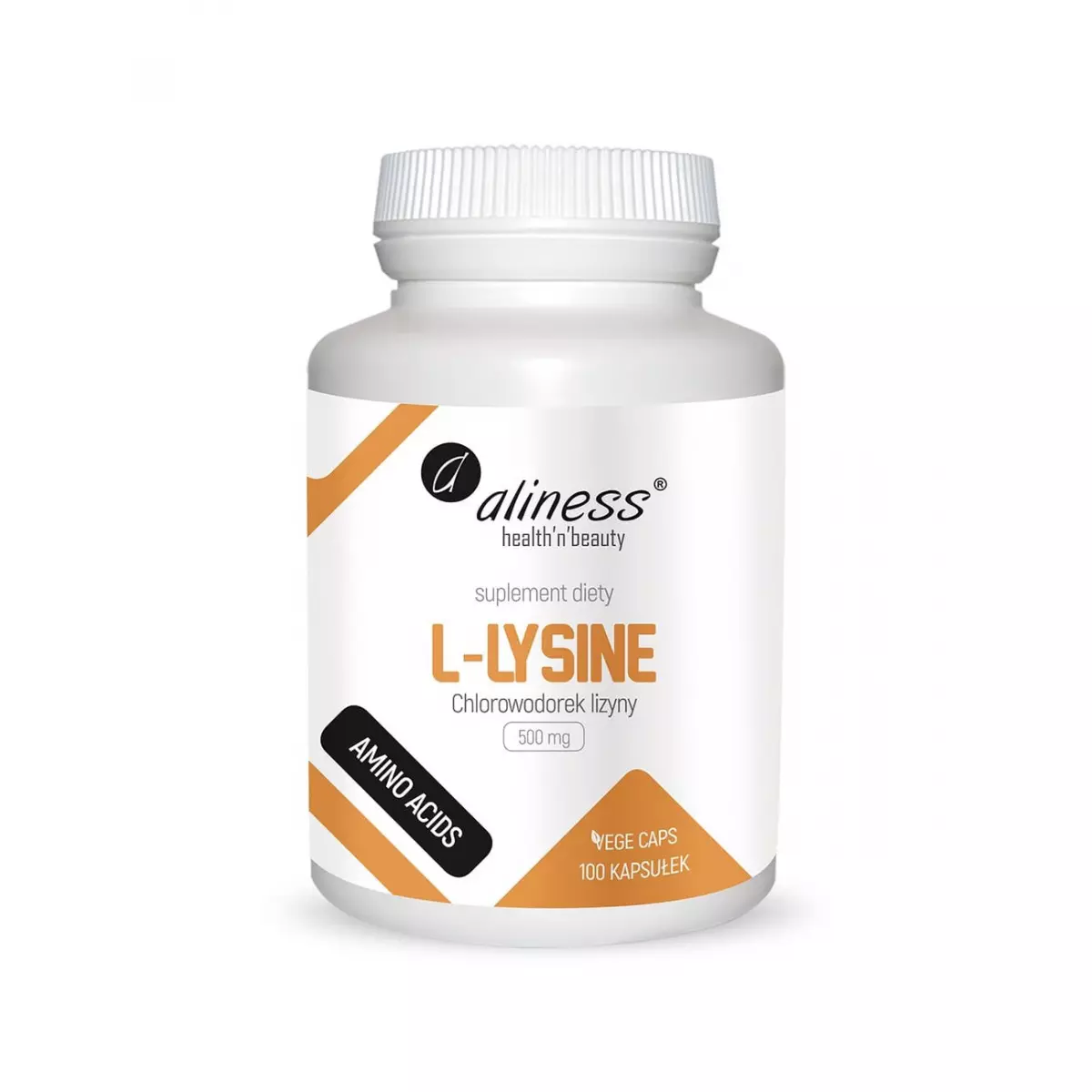 L-Lysine L-Lizyna Chlorowodorek 500 mg (100 kaps) Aliness L-Lysine L-Lizyna Chlorowodorek 500 mg (100 kaps) Aliness