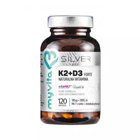 WITAMINA K2 + D3 FORTE 100 mcg + 2000 IU (120 kaps) Silver Myvita