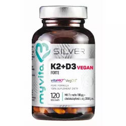 Witamina K2 MK-7 100 mcg + Veg D3 2000 IU VEGAN FORTE Wege (120 kaps) Silver Myvita