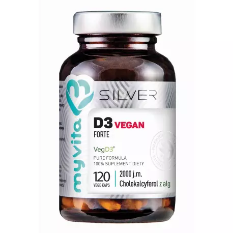 Witamina D3 VEGAN FORTE 2000 IU (120 kaps) Naturalna Silver Myvita