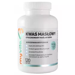 Kwas Masłowy Otoczkowany Maślan Sodu 360 mg (120 kaps) MyVita