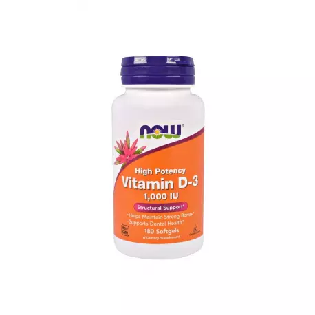 Witamina D3 1000 IU (180 sgels) Now Foods