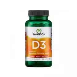 Witamina D3 2000IU High Potency Cholekalcyferol (250 kaps) Swanson