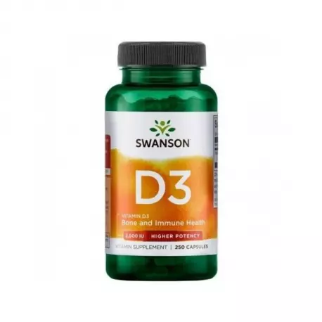 Witamina D3 2000IU High Potency Cholekalcyferol (250 kaps) Swanson