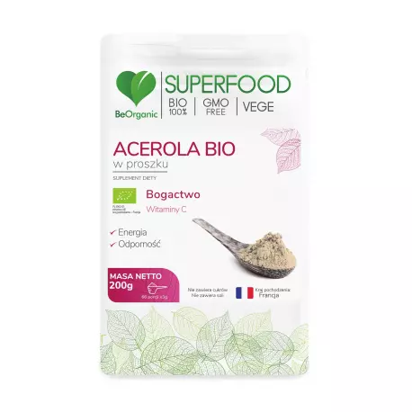Acerola Bio SuperFood Proszek 200 g BeOrganic
