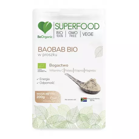 Baobab Bio SuperFood Proszek 200 g BeOrganic
