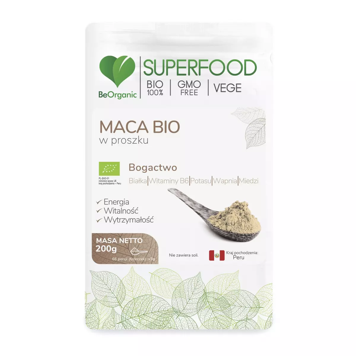 Maca Bio SuperFood Proszek 200 g BeOrganic Maca Bio SuperFood Proszek 200 g BeOrganic