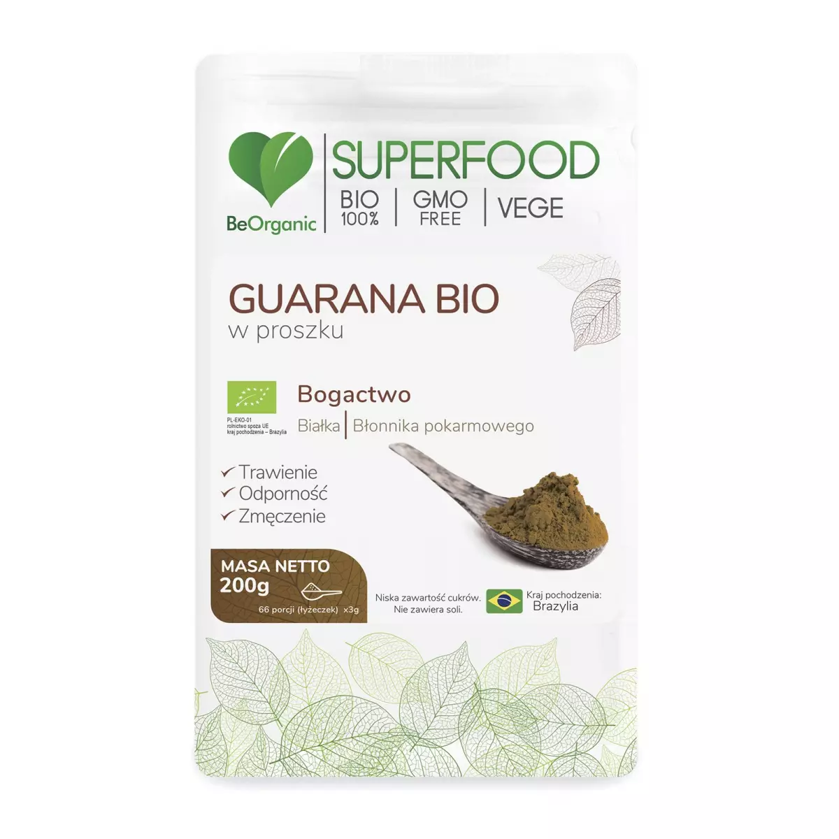 Guarana Bio SuperFood Proszek 200 g BeOrganic Guarana Bio SuperFood Proszek 200 g BeOrganic