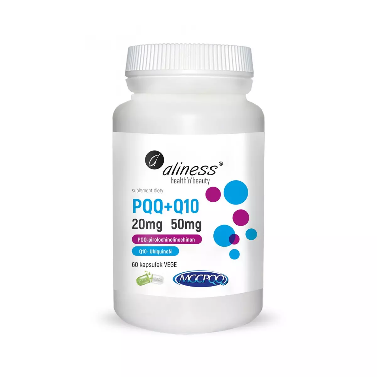 PQQ 20 mg + Koenzym Q10 50 mg (60 kaps) Aliness PQQ 20 mg + Koenzym Q10 50 mg (60 kaps) Aliness