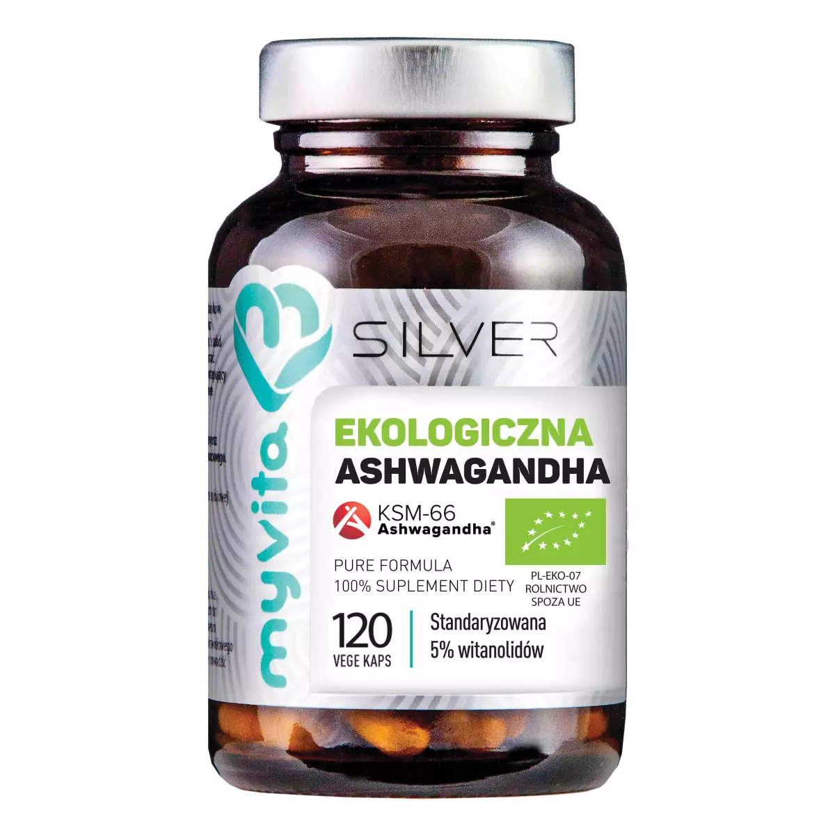Ekologiczna Ashwagandha 200 mg (120 kaps) Silver MyVita Ekologiczna Ashwagandha 200 mg (120 kaps) Silver MyVita