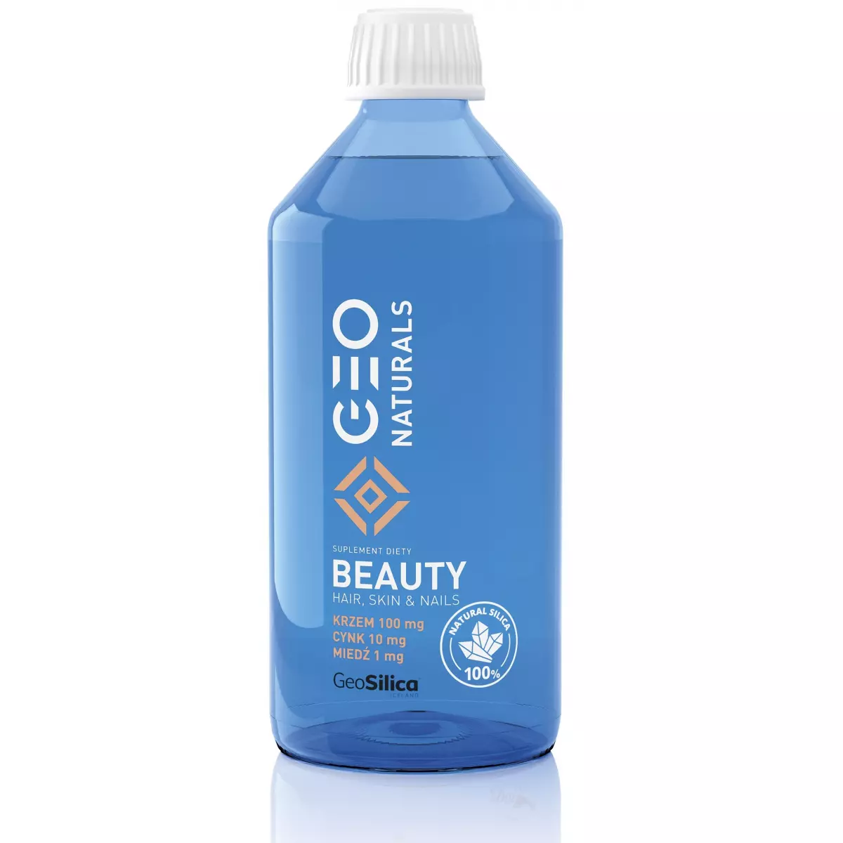 SILICA BEAUTY Krzem 100 mg + Cynk 10 mg + Miedź 1 mg (500 ml) GeoSilica Geonaturals SILICA BEAUTY Krzem 100 mg + Cynk 10 mg + Miedź 1 mg (500 ml) GeoSilica Geonaturals