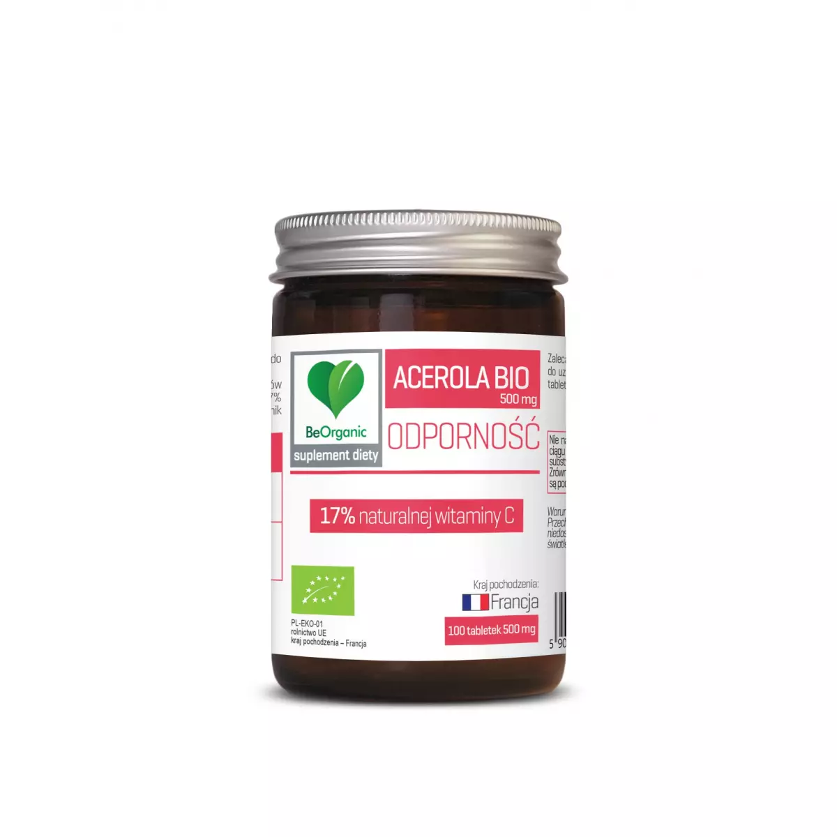 Acerola BIO 500 mg (100 tab) Naturalna Witamina C BeOrganic Acerola BIO 500 mg (100 tab) Naturalna Witamina C BeOrganic
