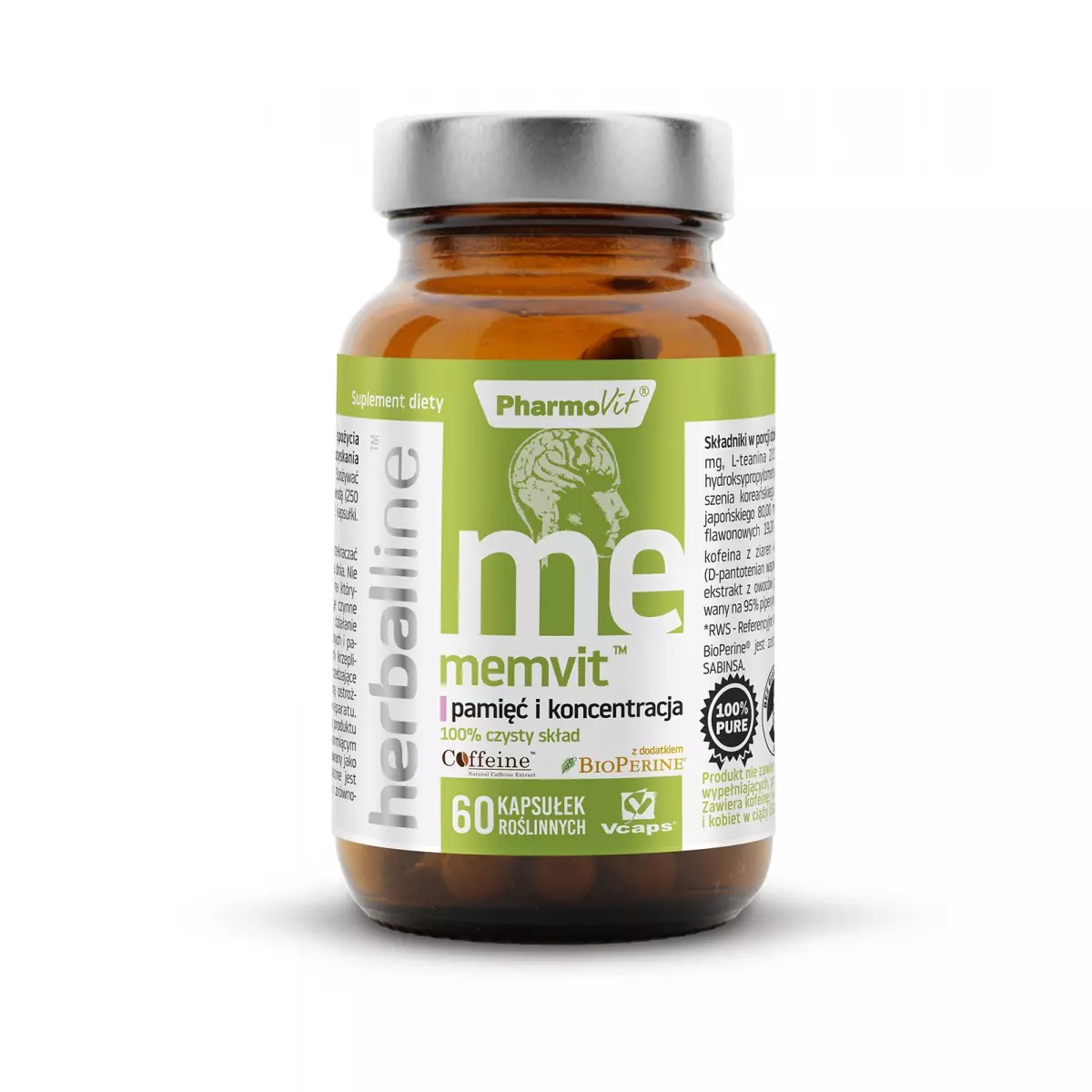 Memvit Pamięć i Koncentracja 7w1 (60 kaps) Herballine Pharmovit Memvit Pamięć i Koncentracja 7w1 (60 kaps) Herballine Pharmovit