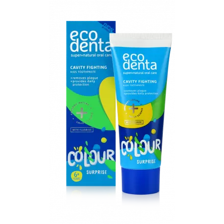 Pasta do Zębów Przeciwpróchnicy Dla Dzieci Kolorowa Niespodzianka 75 ml ECODENTA