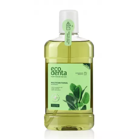 Multifunctional Mouthwash Wielofunkcyjny Płyn do Higieny Jamy Ustnej z Sokiem z Aloesu i Szałwią 500 ml ECODENTA