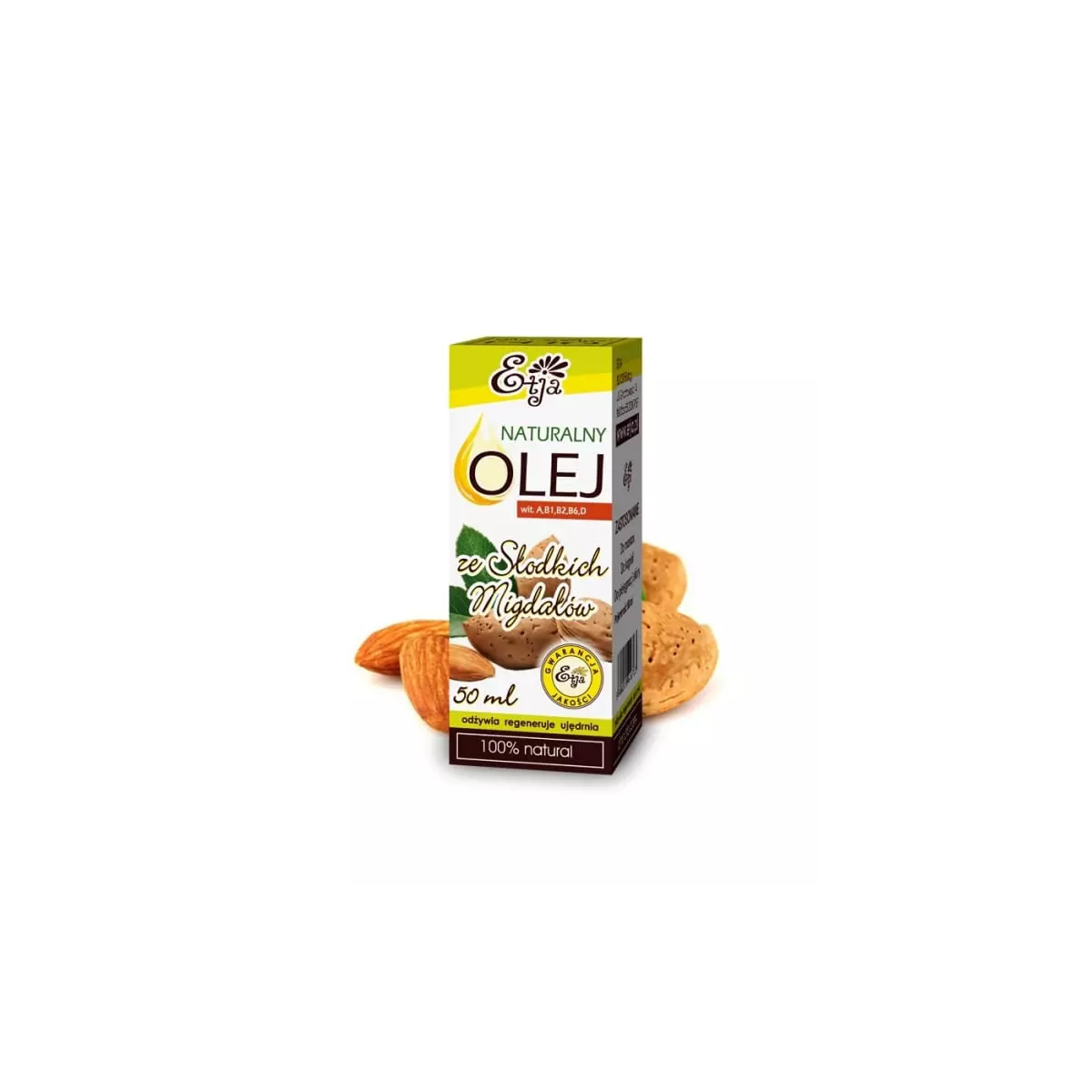 Olej Ze Słodkich Migdałów Naturalny 100% 50ml Etja Olej Ze Słodkich Migdałów Naturalny 100% 50ml Etja