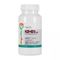 Witamina K2 MK-7 200 mcg + D3 (120 tab) MAX Myvita