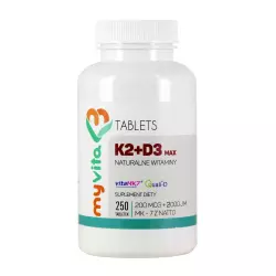 Witamina K2 MK-7 200 mcg + D3 (250 tab) MAX Myvita