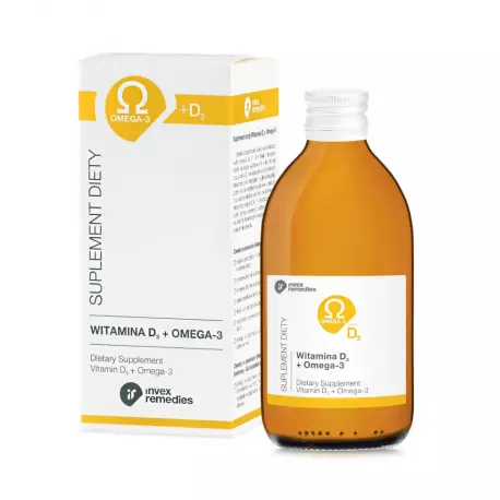 Witamina D3 + Kwasy Omega-3-6-7-9 NNKT MCT 300 ml Invex Remedies