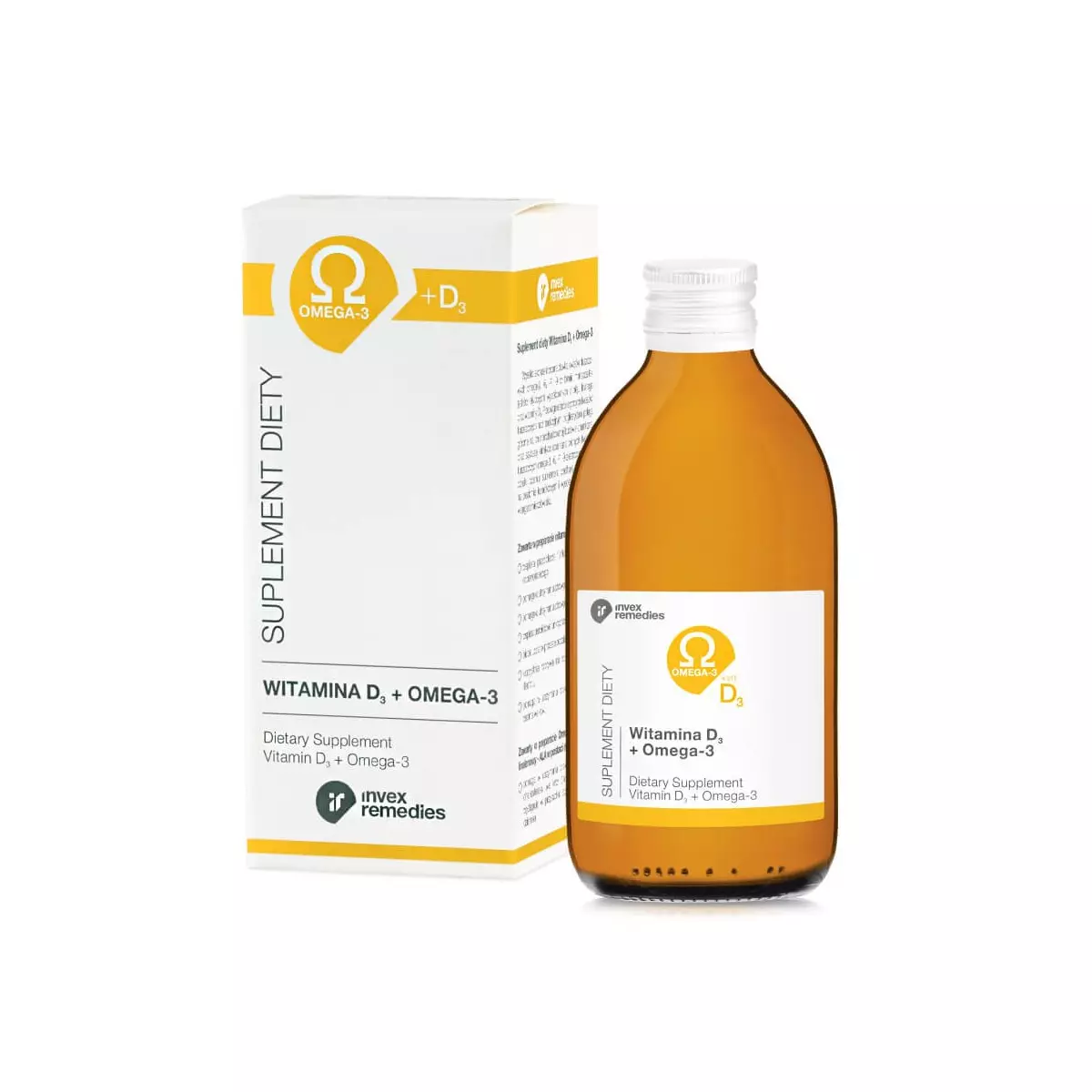 Witamina D3 + Kwasy Omega-3-6-7-9 NNKT MCT 300 ml Invex Remedies Witamina D3 + Kwasy Omega-3-6-7-9 NNKT MCT 300 ml Invex Remedies