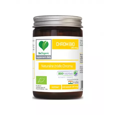 Chrom BIO 100 mcg Naturalne źródło Chromu (100 tab) BeOrganic