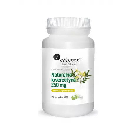 Kwercetyna 250 mg Perełkowiec Japoński Naturalna (100 kaps) Alergia Aliness