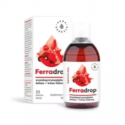 Ferradrop Żelazo + Kwas foliowy + Witaminy B6 + B12 + Witamina C 500 ml w Płynie Aura Herbals