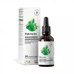 Pokrzywa Zwyczajna Ekstrakt Roślinny 1000 mg Krzemionka 10 mg Krople 50 ml w Płynie Aura Herbals