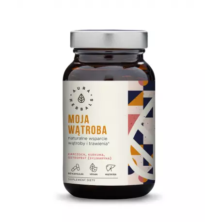 Moja Wątroba - Karczoch Kurkuma Ostropest - Wsparcie Trawienia (60 kaps) VEGE Aura Herbals