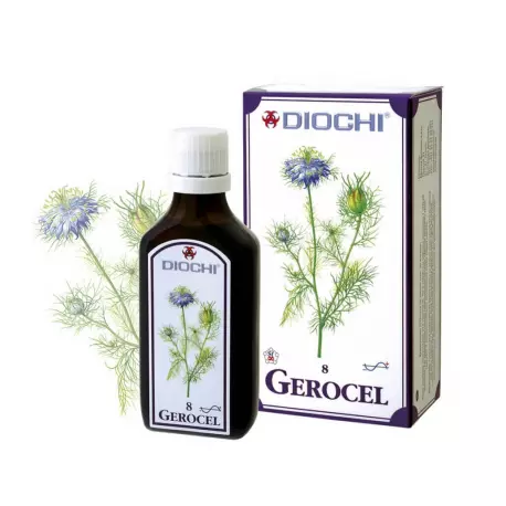 Gerocel Płyn 50 ml (harmonizuje meridian serca, osierdzia, płuc, śledziony, trzustki, ogrzewacza) Diochi