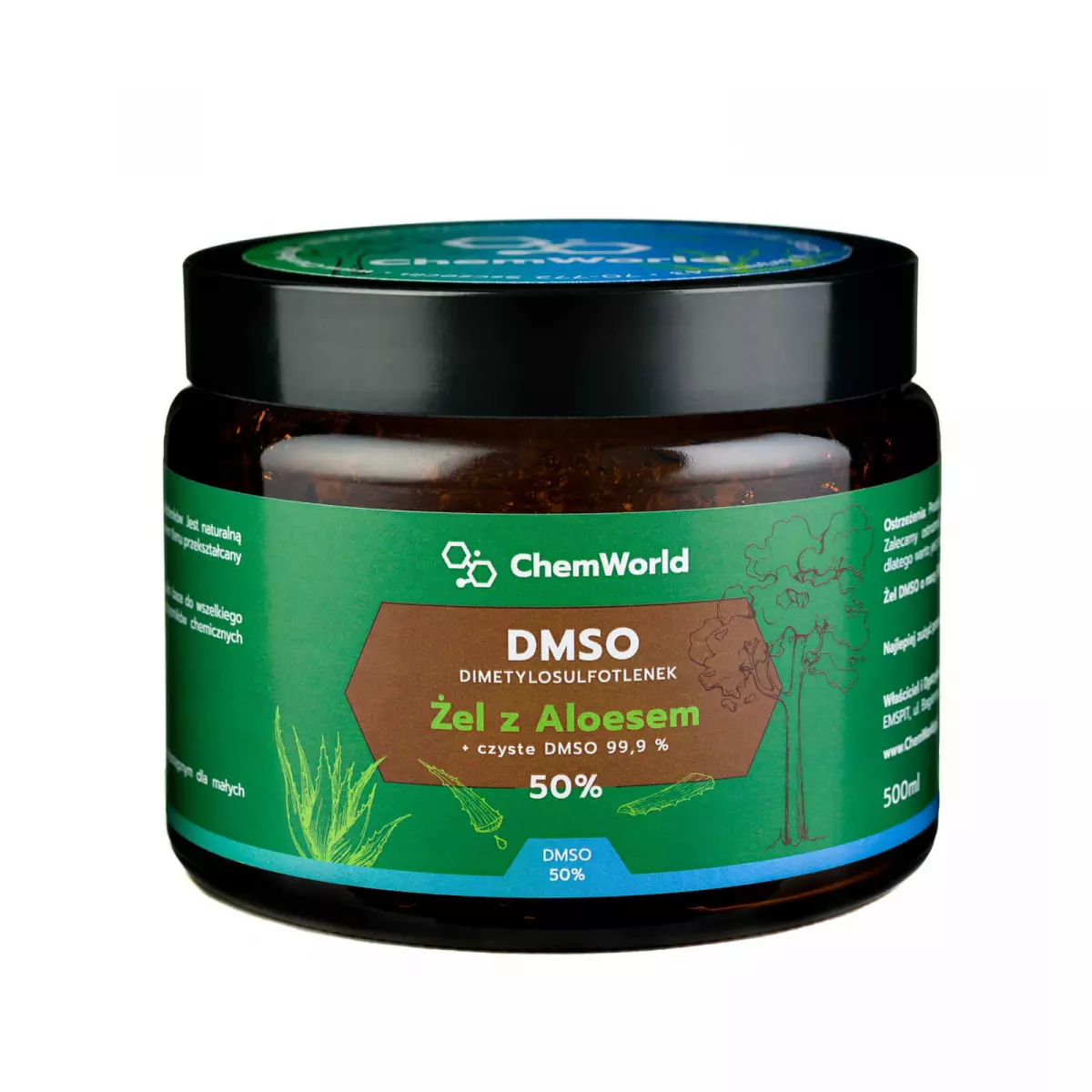 Żel DMSO 50% z Aloesem Meksykańskim 500 ml ChemWorld Żel DMSO 50% z Aloesem Meksykańskim 500 ml ChemWorld