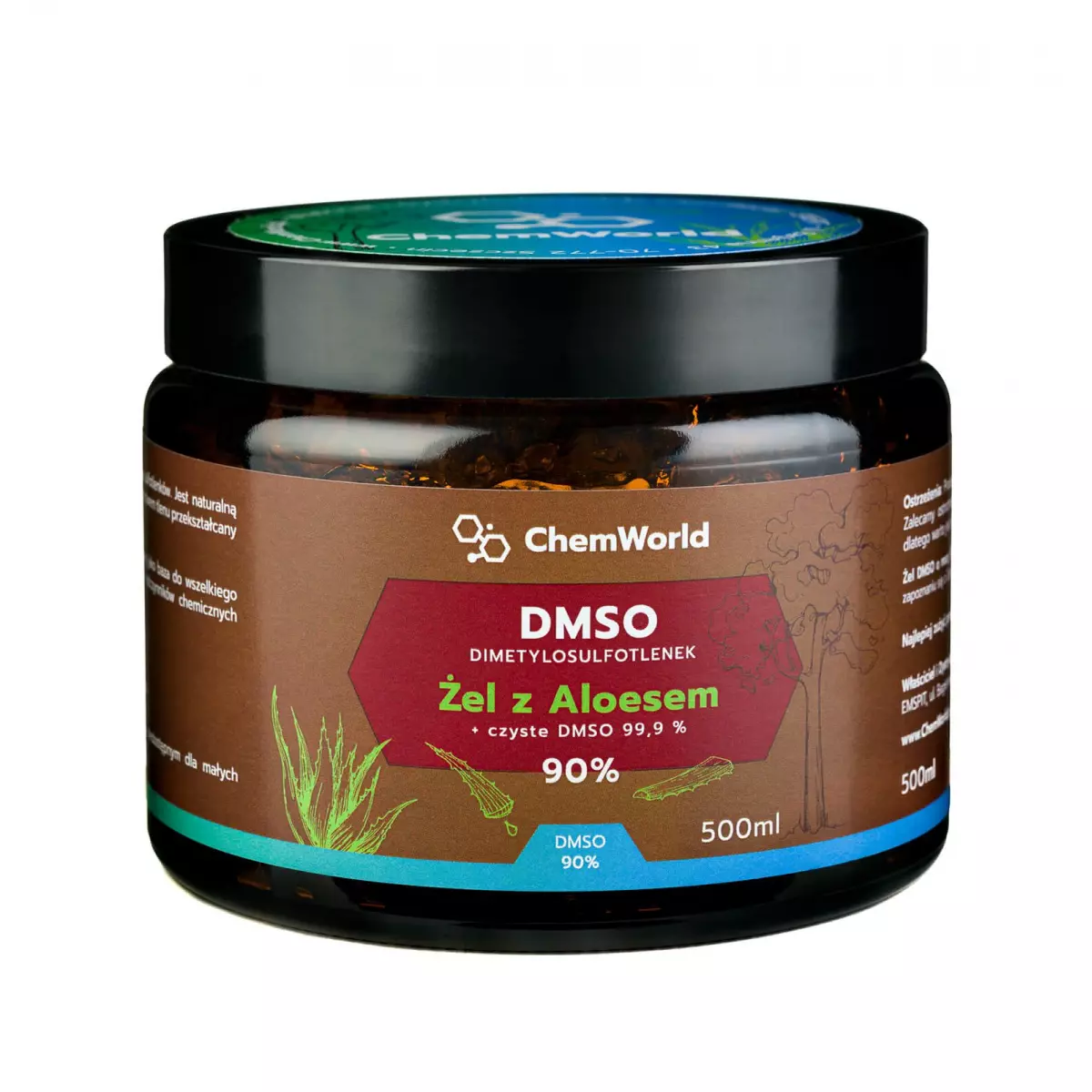 Żel DMSO 90% z Aloesem Meksykańskim 500 ml ChemWorld Żel DMSO 90% z Aloesem Meksykańskim 500 ml ChemWorld