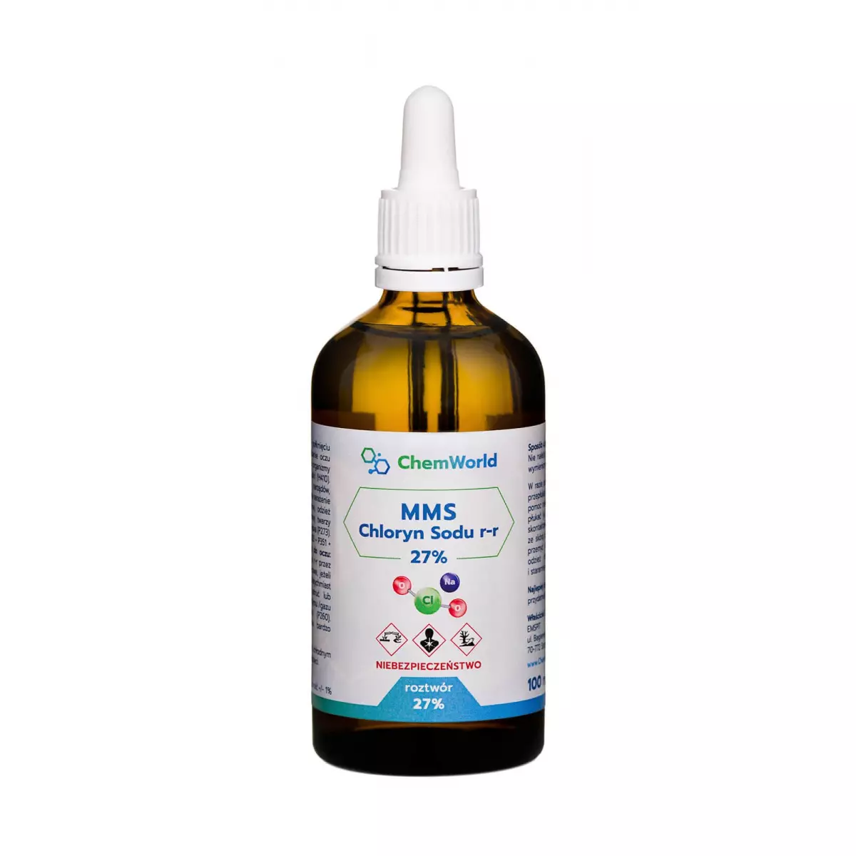 MMS Roztwór 27% Chloryn Sodu 100 ml ChemWorld MMS Roztwór 27% Chloryn Sodu 100 ml ChemWorld