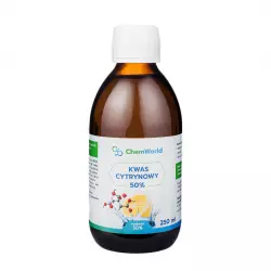 Kwas Cytrynowy 50% Aktywator Roztwór 250 ml Szklana Butelka ChemWorld