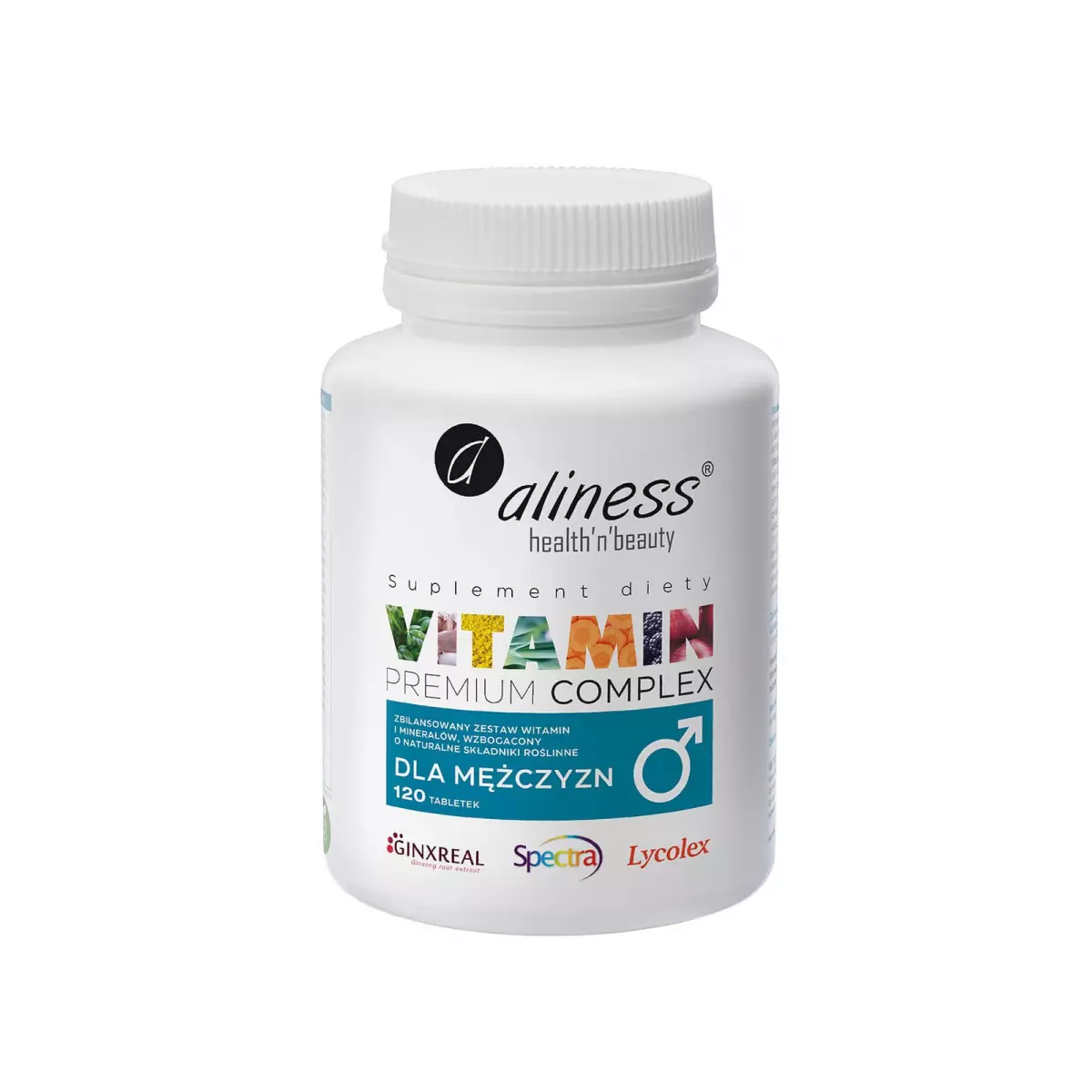Dla Mężczyzn Premium Vitamin Complex Witaminy i Minerały Vege (120 tab) Aliness Dla Mężczyzn Premium Vitamin Complex Witaminy i Minerały Vege (120 tab) Aliness