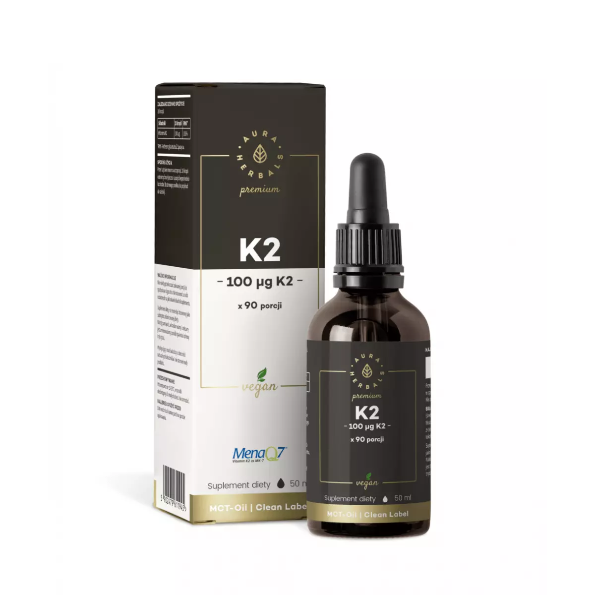 Witamina K2 PREMIUM 100 mcg Krople 50 ml Vegan Aura Herbals Witamina K2 PREMIUM 100 mcg Krople 50 ml Vegan Aura Herbals