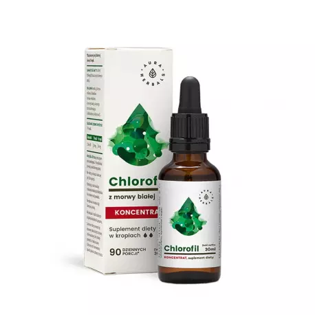 Chlorofil z Morwy Białej Koncentrat Krople 30 ml Aura Herbals