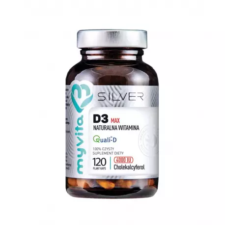 Witamina D3 MAX 4000 IU (120 kaps) Naturalna Silver Myvita
